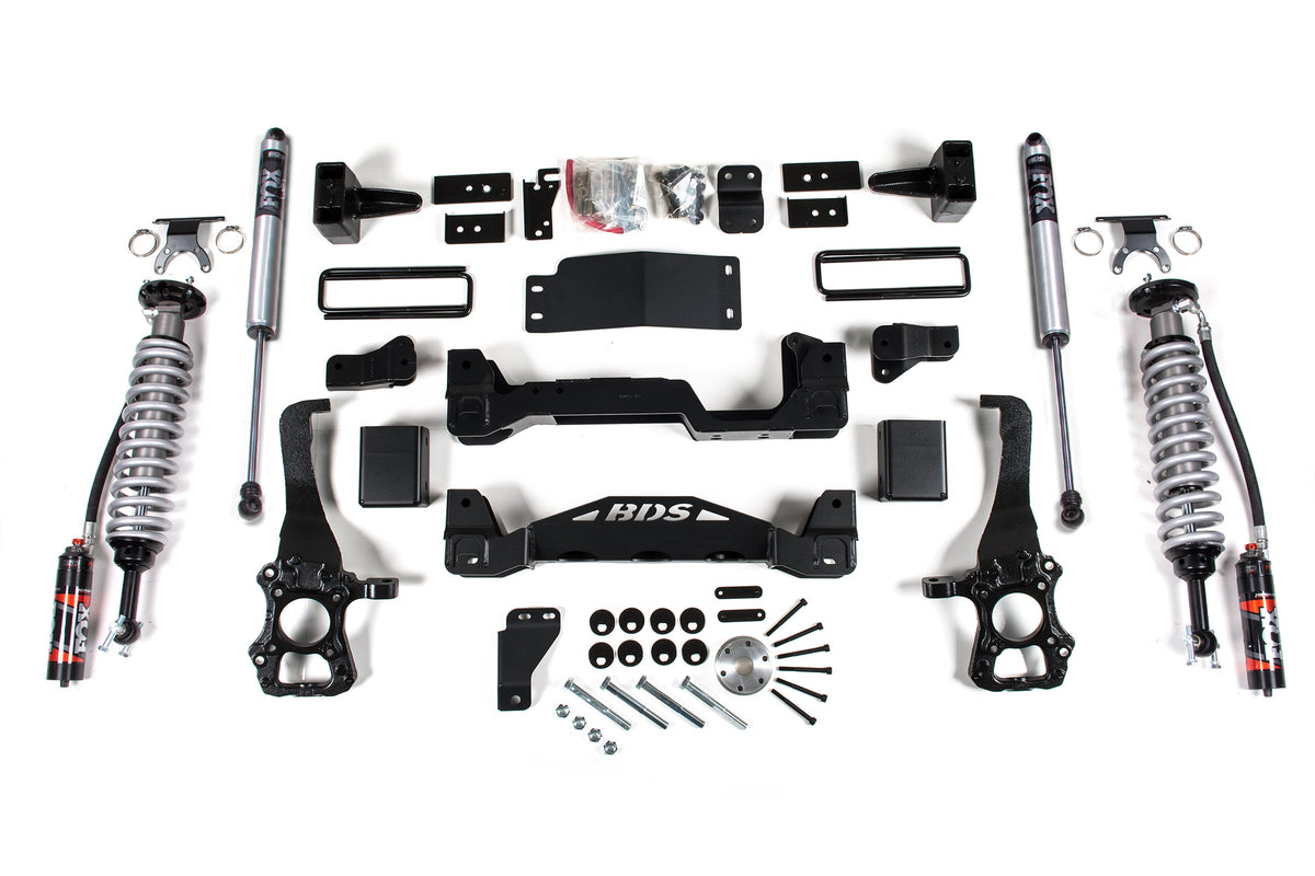 15-20 Ford F-150 4WD 4 Inch Coilover Suspension System, 3 Inch Rear Lift, Block - FOX 2.0 Performance Series