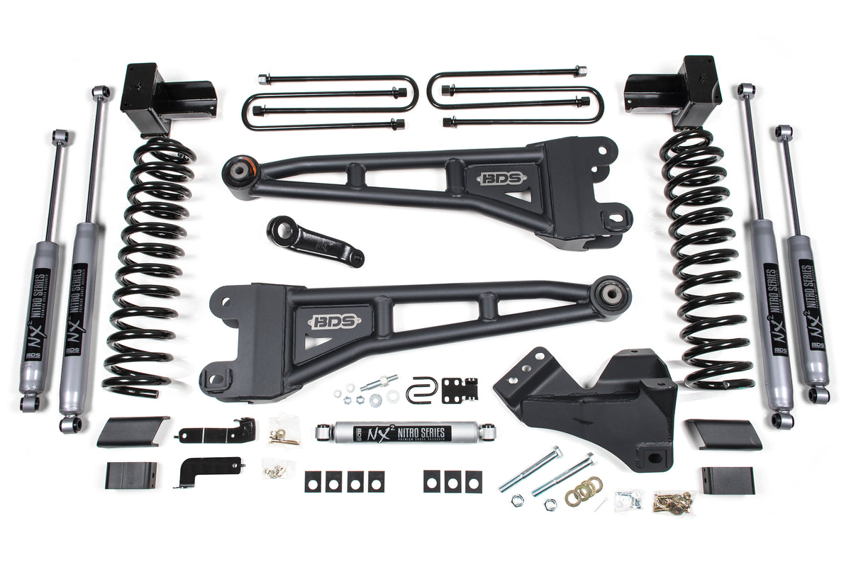 4 Inch Lift Kit w/ 4-Link Ford F350 Super Duty DRW 20-22 4WD Gas - NX2 Nitro Series