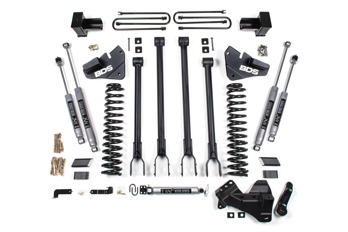 5 Inch Lift Kit w/ 4-Link Ford F250/F350 Super Duty 20-22 4WD Gas - 4 Inch Block Kit / NX2 Nitro Series