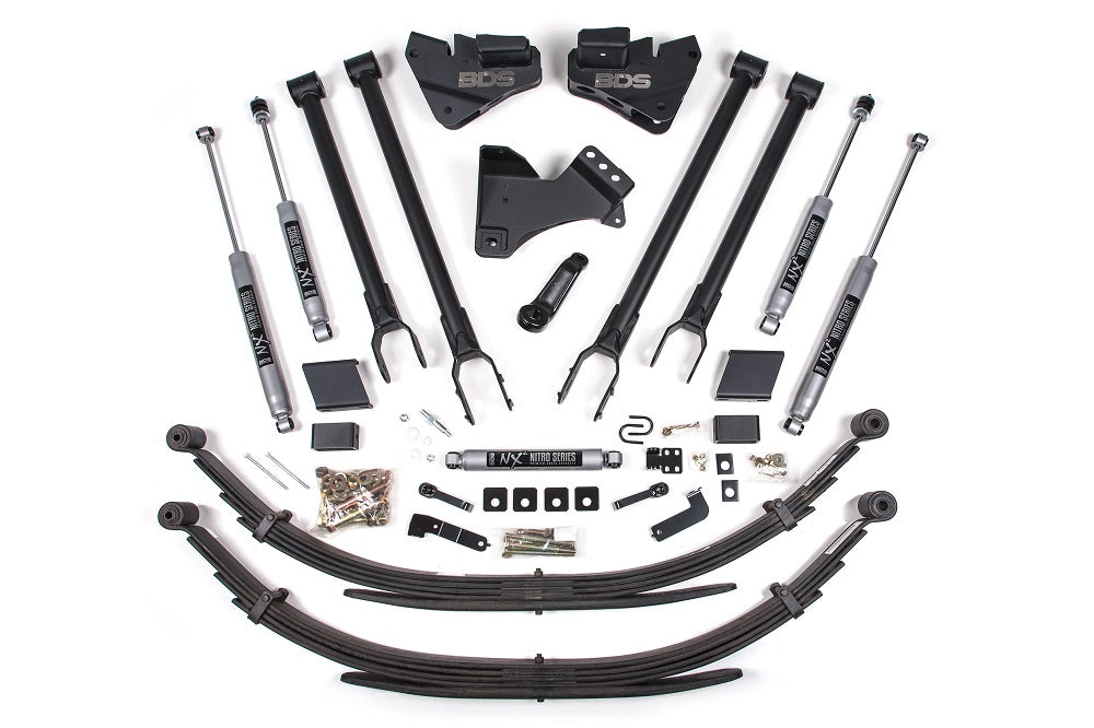 5 Inch Lift Kit w/ 4-Link Ford F250/F350 Super Duty 20-22 4WD Diesel - Leaf Springs / NX2 Nitro Series