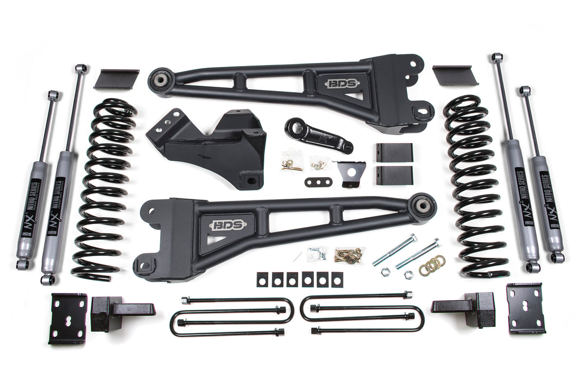 4 Inch Lift Kit w/ Radius Arm Ford F250/F350 Super Duty 11-16 4WD Diesel - 5 Inch Block Kit / NX2 Nitro Series