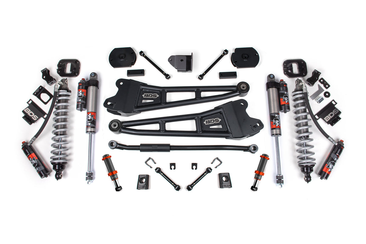 14-18/2025-2026 Ram 2500 4WD 3 Inch Radius Arm Suspension Lift Kit, 1.25 Inch Rear, Coil Spacer, Diesel, Fox 2.5 Performance Elite Series C/O Front, Fox 2.5 Performance Elite Series - FOX 2.0 Hydro Bump Stop
