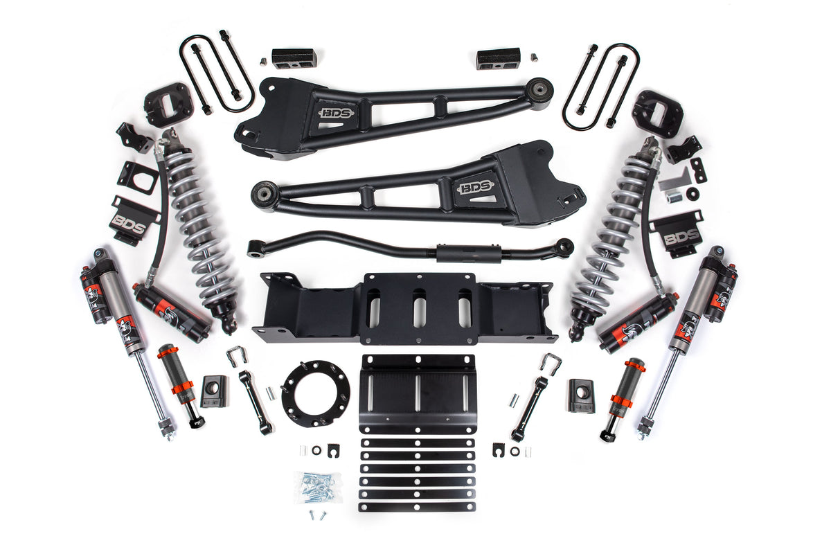 19-25 Ram 3500 4WD 3 Inch Radius Arm Suspension Lift Kit, Fox 2.5 Performance Elite Series C/O Front, Diesel - FOX 2.0 Hydro Bump Stop / 2 Inch Block With Overload / 6 Bolt