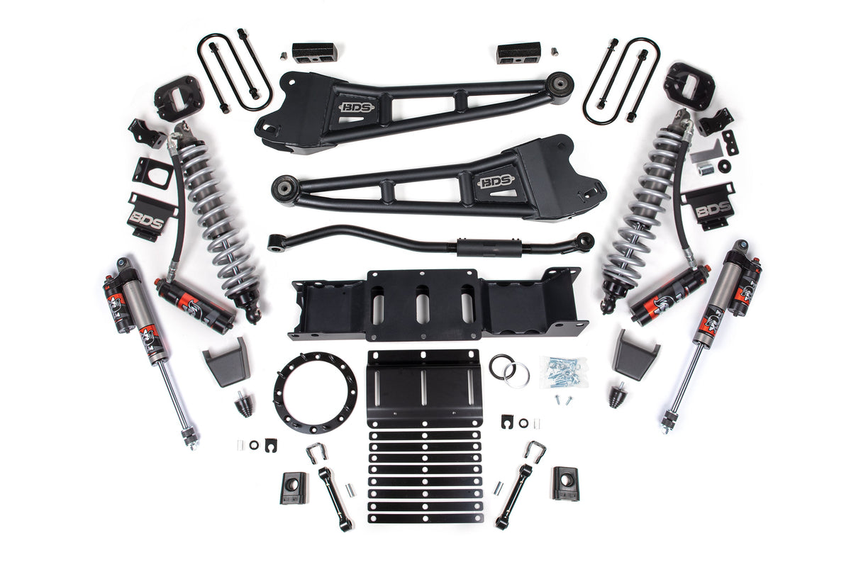 19-25 Ram 3500 4WD 3 Inch Radius Arm Suspension Lift Kit, Fox 2.5 Performance Elite Series C/O Front, Diesel - Rubber Bump Stop / 2 Inch Block Without Overload / 6 Bolt