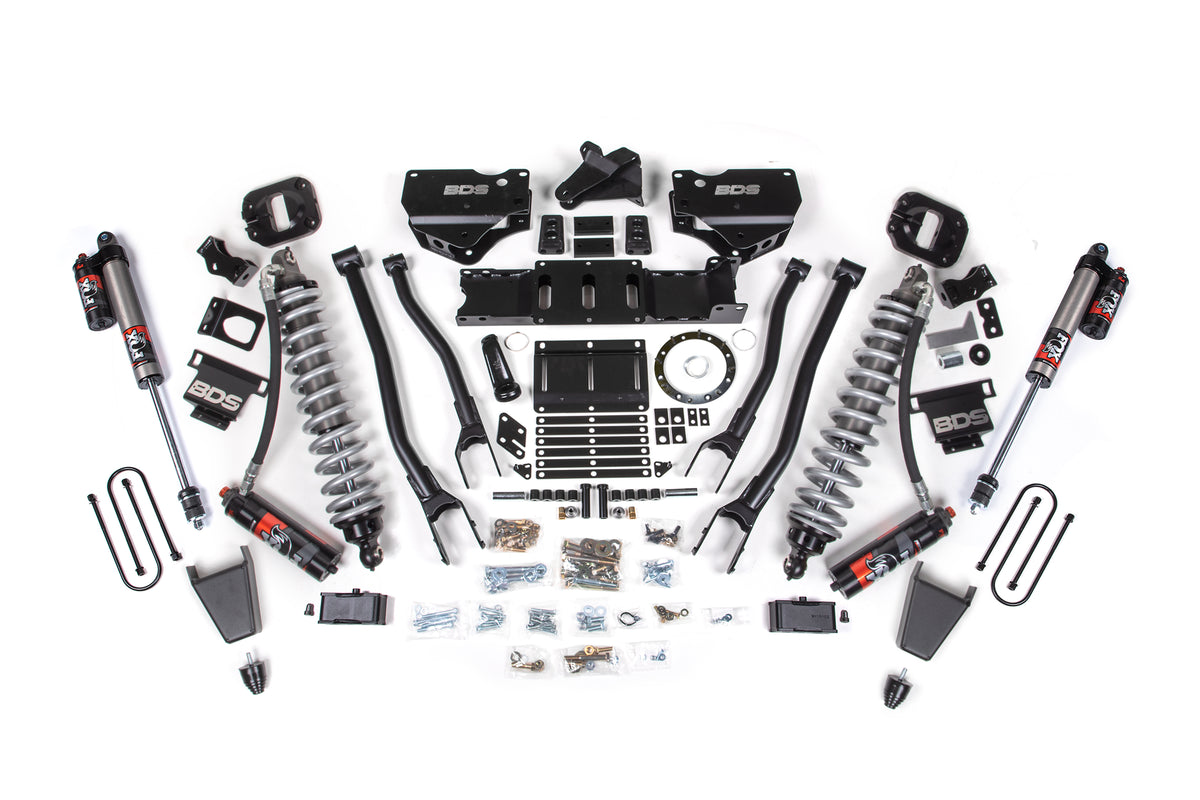 19-24 Ram 3500 4WD 4 Inch 4-Link Suspension Lift Kit, Fox 2.5 Performance Elite Series C/O Front, Diesel - Rubber Bump Stop / 2 Inch Block With Overload / 8 Bolt
