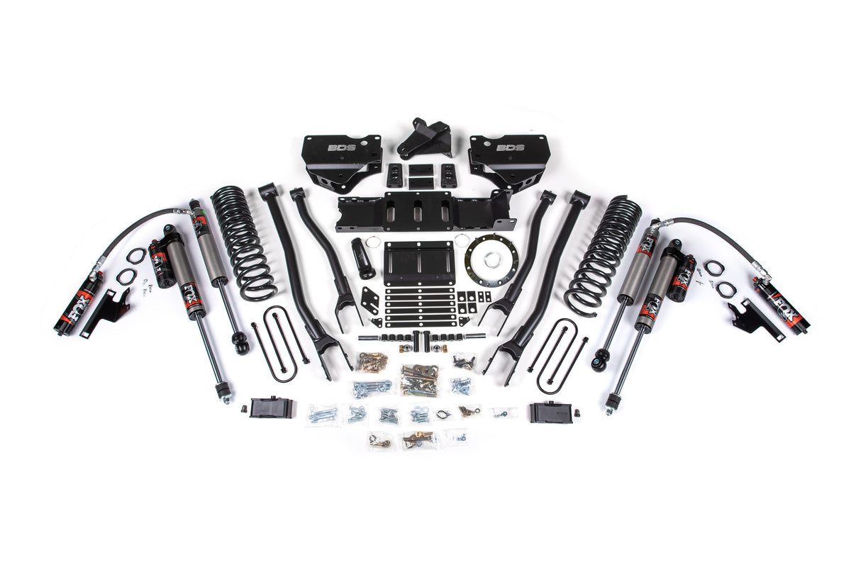 4 Inch Lift Kit w/ 4-Link Ram 3500 19-23 4WD Gas - With Factory Rear Overload Leaf / FOX 2.5 Performance Elite