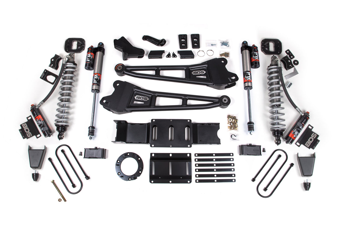 19-24 Ram 3500 4WD 6 Inch Radius Arm Suspension Lift Kit, Fox 2.5 Performance Elite Series C/O Front, Diesel - Rubber Bump Stop / 5 Inch Block Without Overload / 6 Bolt