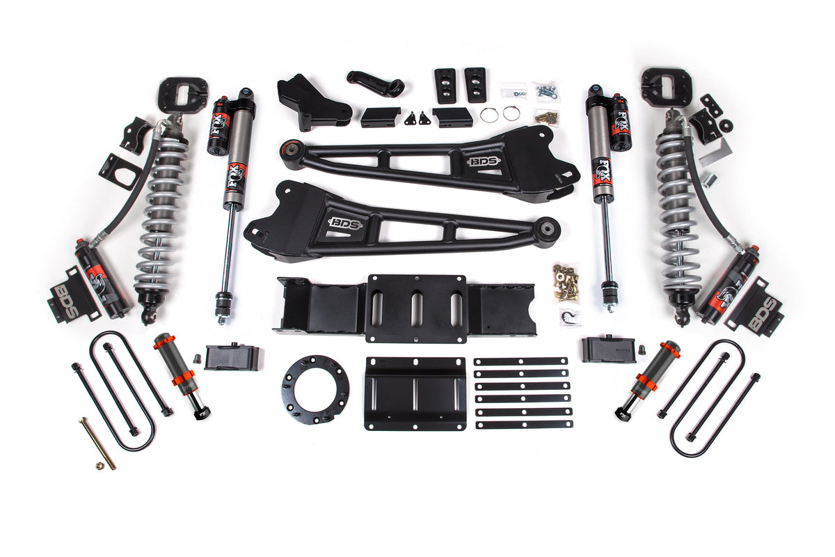 19-24 Ram 3500 4WD 6 Inch Radius Arm Suspension Lift Kit, Fox 2.5 Performance Elite Series C/O Front, Diesel - FOX 2.0 Hydro Bump Stop / 5 Inch Block Without Overload / 6 Bolt