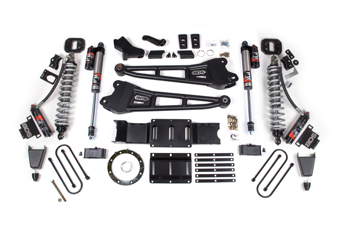 19-24 Ram 3500 4WD 6 Inch Radius Arm Suspension Lift Kit, Fox 2.5 Performance Elite Series C/O Front, Diesel - Rubber Bump Stop / 5 Inch Block With Overload / 8 Bolt