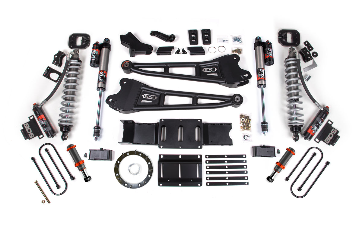 19-24 Ram 3500 4WD 6 Inch Radius Arm Suspension Lift Kit, Fox 2.5 Performance Elite Series C/O Front, Diesel - FOX 2.0 Hydro Bump Stop / 5 Inch Block With Overload / 8 Bolt