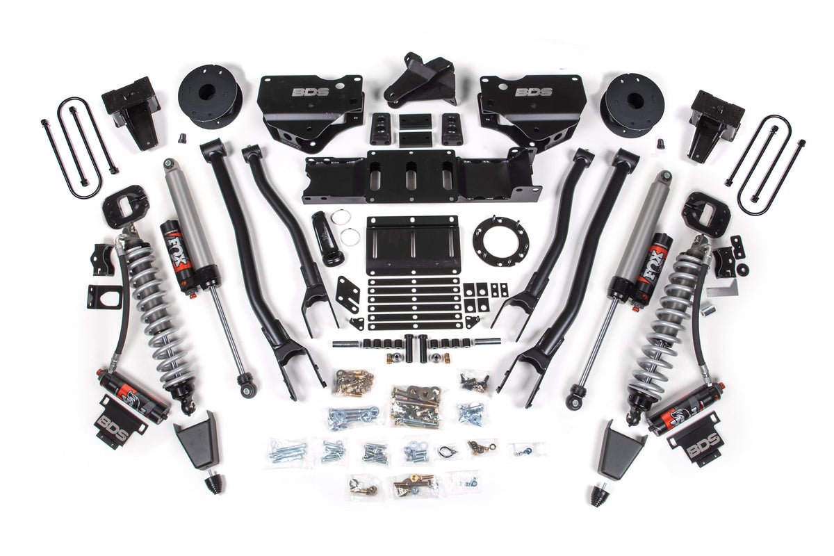 19-24 Ram 3500 4WD 6 Inch 4-Link Suspension Lift Kit, Fox 2.5 Performance Elite Series C/O Front, Diesel - FOX 2.0 Hydro Bump Stop / 5 Inch Block Without Overload / 6 Bolt