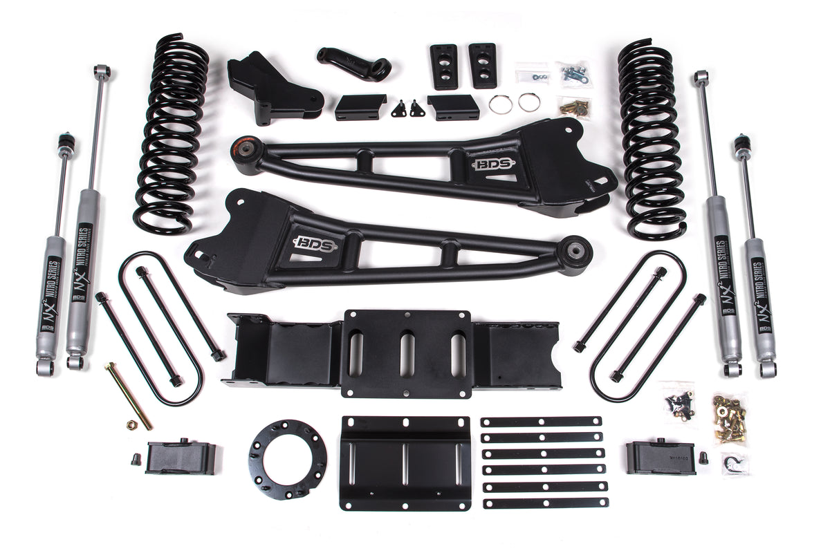 4 Inch Lift Kit w/ Radius Arm Ram 3500 19-24 4WD Gas - With Factory Rear Overload Leaf / FOX 2.5 Performance Elite