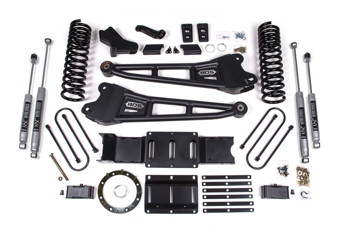 4 Inch Lift Kit w/ Radius Arm 2 Inch Rear Block Ram 3500 19-24 4WD Diesel - Without Factory Rear Overload Leaf / 6 Bolt / NX2 Nitro Series