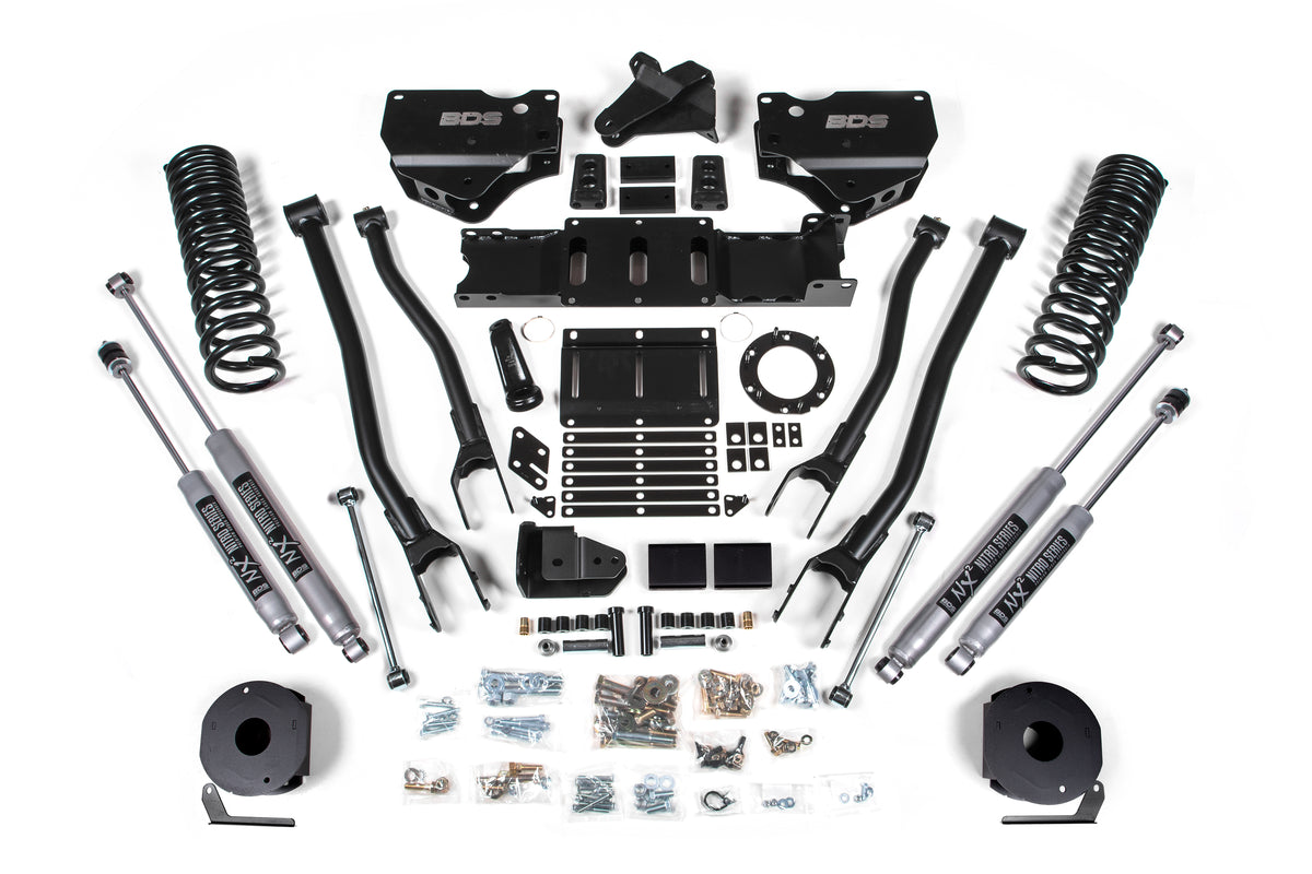 4 Inch Lift Kit w/ 4-Link Ram 2500 w/ Rear Air Ride 19-24 4WD Diesel - FOX 2.0 Performance Series