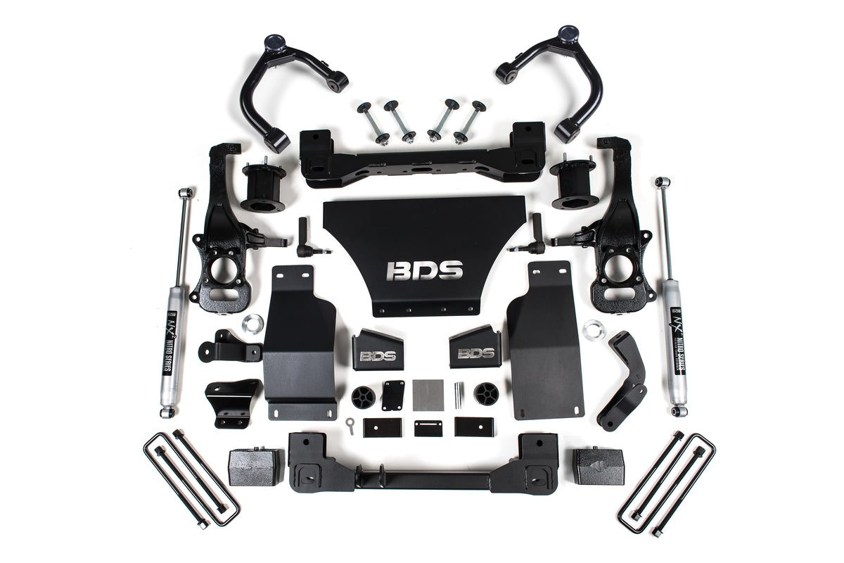4 Inch Lift Kit Chevy Silverado or GMC Sierra 1500 19-24 4WD Gas - FOX 2.0 Performance Series / Strut Spacer