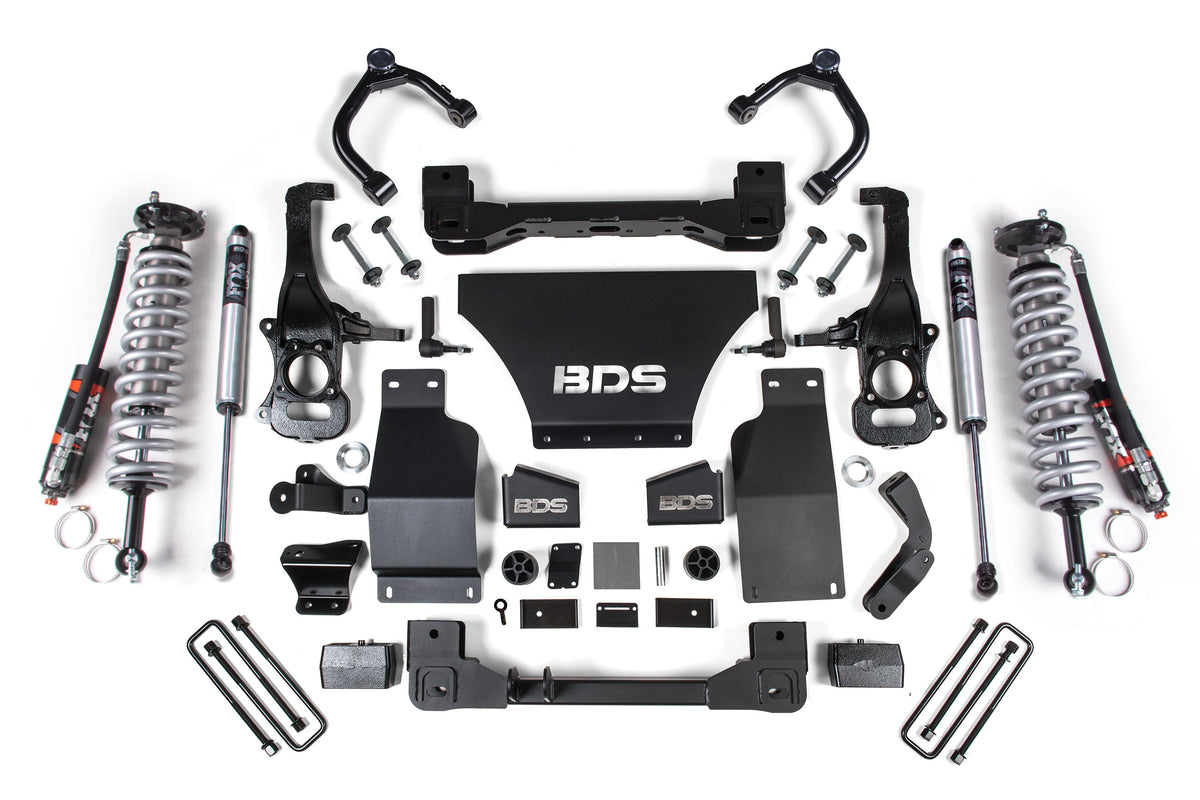 2.5 Inch Lift Kit Chevy Trail Boss or GMC AT4 1500 19-24 4WD Gas - FOX 2.5 Performance Elite Coil-Over / FOX 2.0 Performance Series Shock
