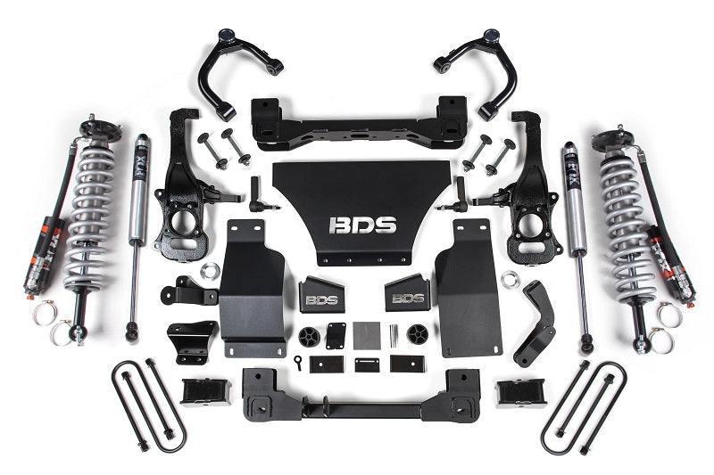 25-Up Silverado/Sierra 1500 4WD 4 Inch Suspension Lift Kit V8 Gas 3 Inch Rear Block - FOX 2.5 Performance Elite Coil-Over / FOX 2.0 Performance Series Shock