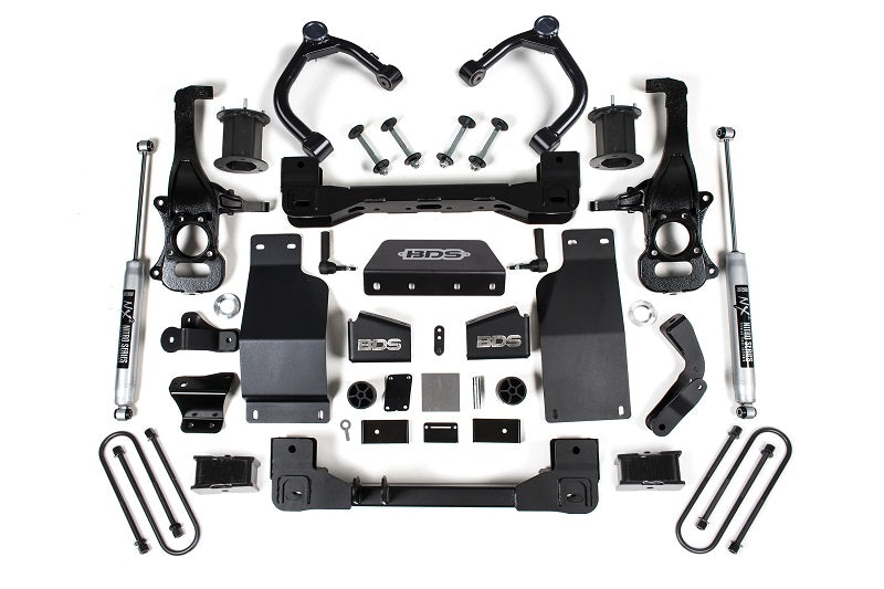 25-Up Silverado/Sierra 1500 4WD 4 Inch Suspension Lift Kit 3.0 Diesel/2.7 Gas 3 Inch Rear Block Spacer Front - FOX 2.0 Performance Series / Strut Spacer