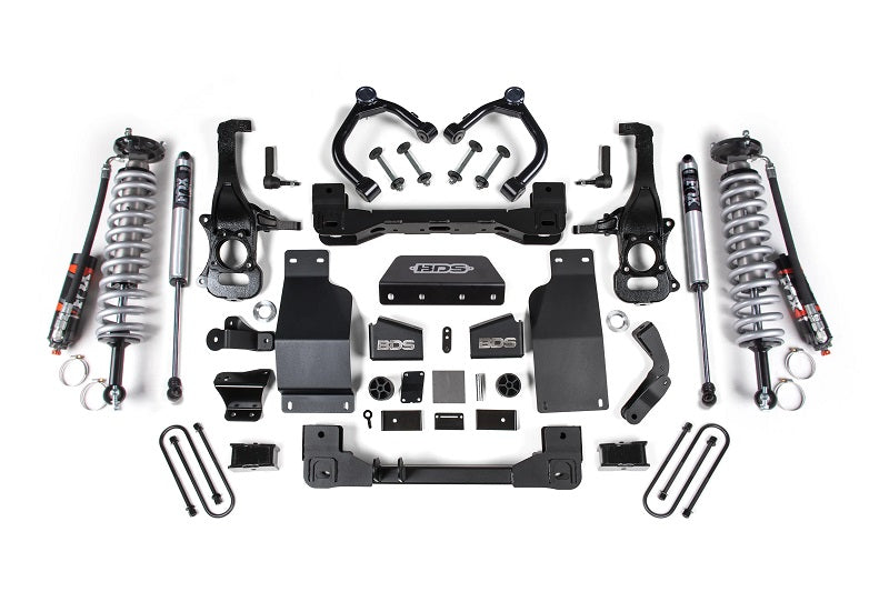 25-Up Silverado/Sierra 1500 4WD 4 Inch Suspension Lift Kit 3.0 Diesel/2.7 Gas 3 Inch Rear Block - FOX 2.5 Performance Elite Coil-Over / FOX 2.0 Performance Series Shock