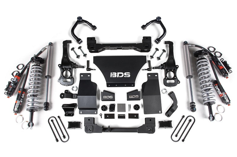 25-Up Chevy TB/GMC AT4 1500 4WD 2.5 Inch Suspension Lift Kit V8 Gas 1 Inch Rear Block - FOX 2.5 Performance Elite Coil-Over / FOX 2.5 Performance Elite Series Shock