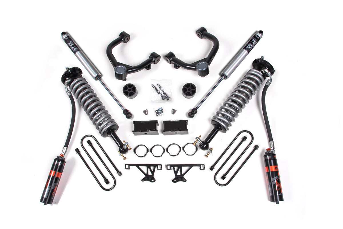 25-26 Chevy Tb/GMC AT4 1500 4WD 1.5 Inch Suspension Lift Kit, 0.5 Inch Rear, Block - FOX 2.5 Performance Elite Coil-Over / FOX 2.0 Performance Series Shock