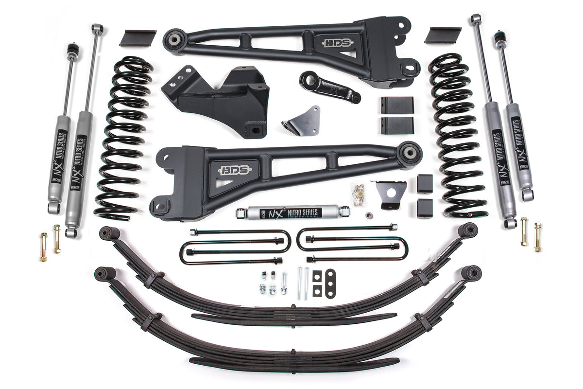 6 Inch Lift Kit w/ Radius Arm Ford F250/F350 Super Duty 08-10 4WD Diesel - Leaf Springs / NX2 Nitro Series