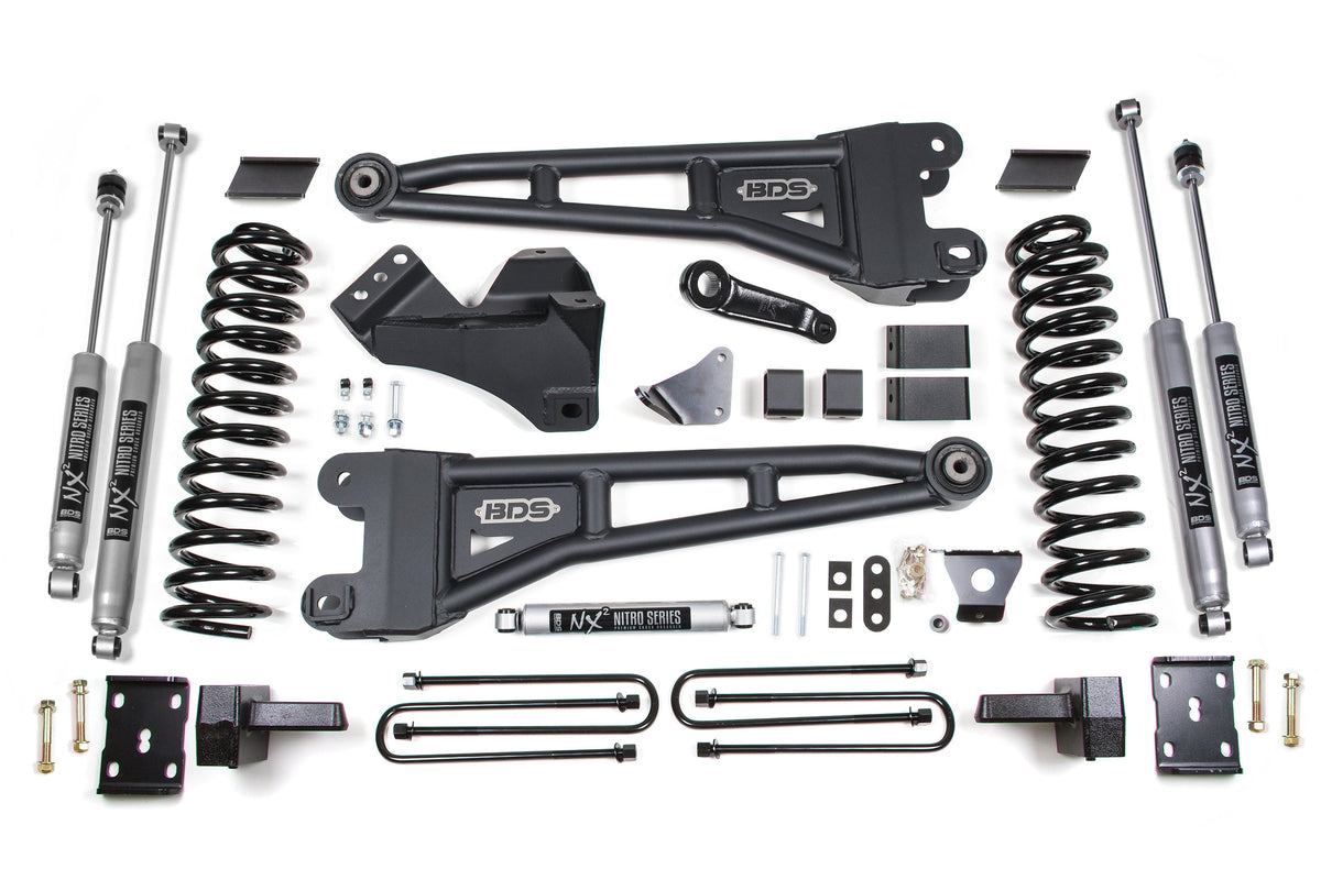 6 Inch Lift Kit w/ Radius Arm Ford F250/F350 Super Duty 08-10 4WD Gas - Block Kit With Factory Overload / NX2 Nitro Series