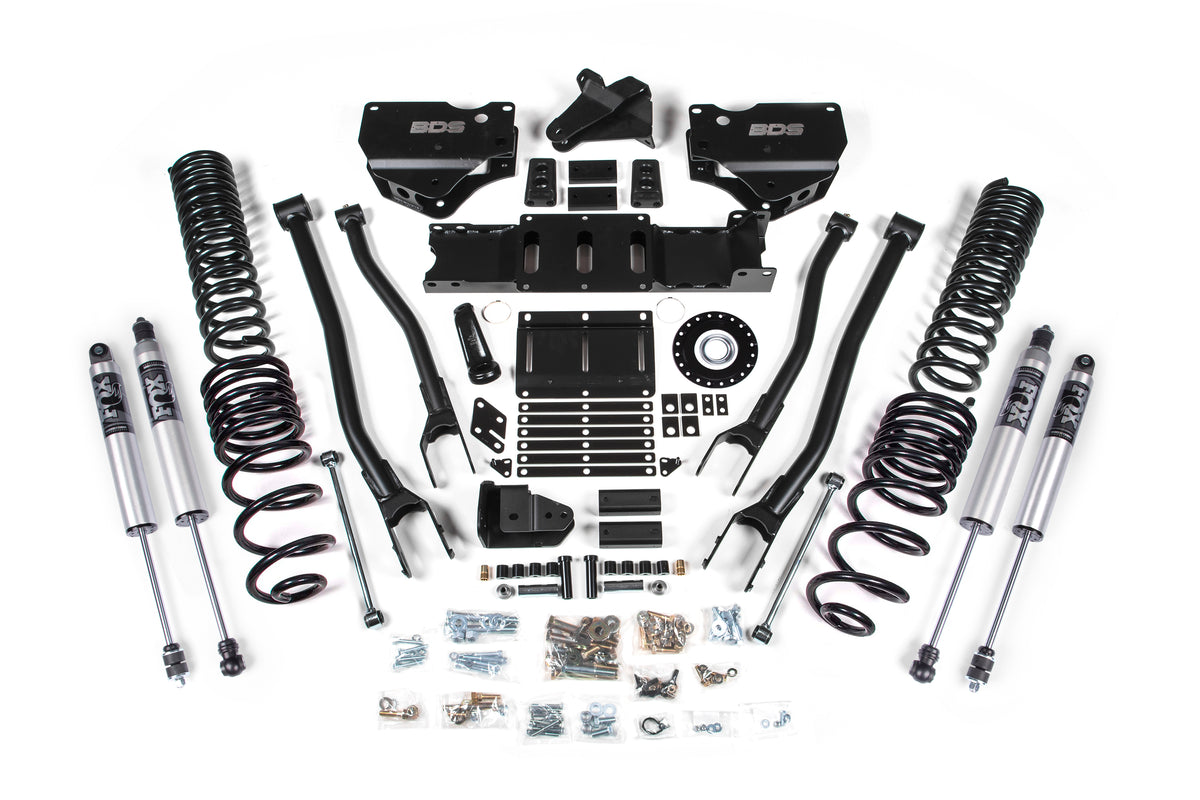 2025 Ram 2500 4WD (Diesel) 6 Inch 4-Link Suspension Lift Kit, 4.5 Inch Rear Lift, Coil Spring - Coil Spring/Bump Stop Extension / FOX 2.5 Performance Series HTO