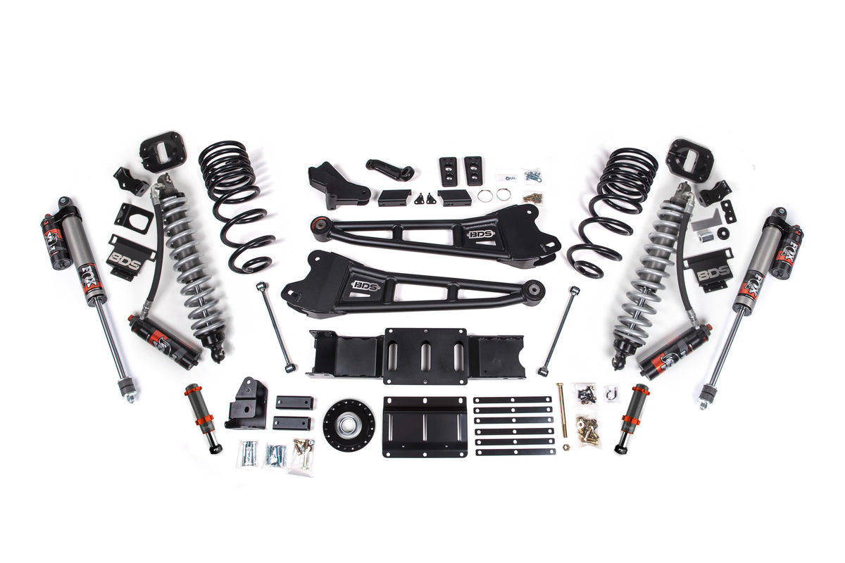 2025 Ram 2500 4WD (Diesel) 4 Inch Radius Arm Suspension Lift Kit W/ Indexing Ring, 2.5 Inch Rear Lift, Coil Spring - Coil-Over/FOX 2.0 Hydro Bump Stop / FOX 2.5 Performance Elite