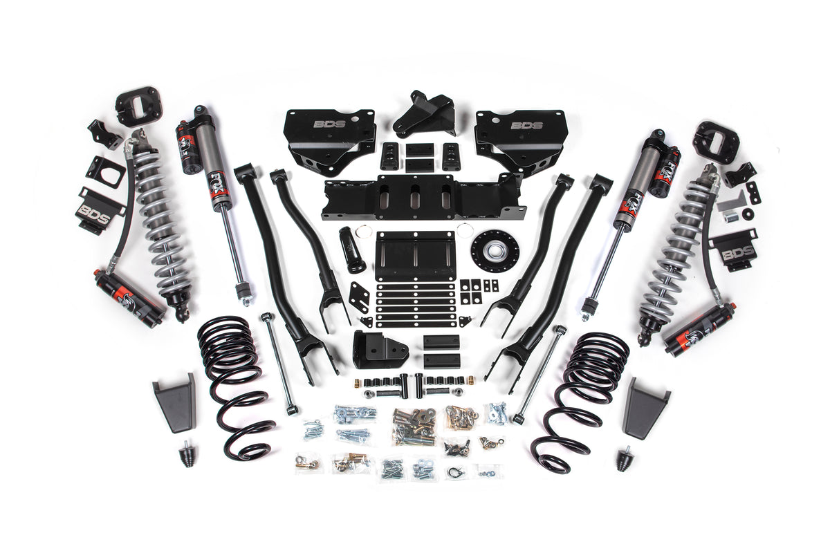 2025 Ram 2500 4WD (Diesel) 4 Inch 4-Link Suspension Lift Kit W/ Indexing Ring, 2.5 Inch Rear Lift, Coil Spring - Coil-Over/Rubber Bump Stop / FOX 2.5 Performance Elite