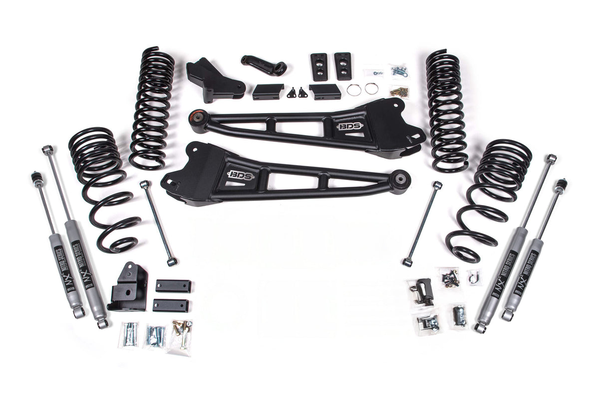 25-26 Ram 2500 4WD (Diesel) 4 Inch Radius Arm Suspension Lift Kit, 2.5 Inch Rear Lift, Coil Spring - FOX 2.5 Performance Elite