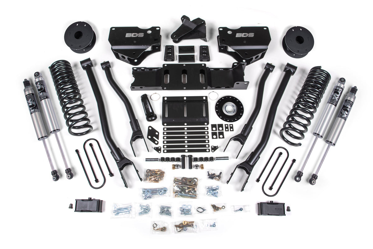 25-26 Ram 3500 (Diesel) 4 Inch 4-Link Suspension Lift Kit W/ Indexing Ring - Coil Spring/Bump Stop Extension / FOX 2.5 Performance Series HTO / 3 Inch Block Kit With Overload