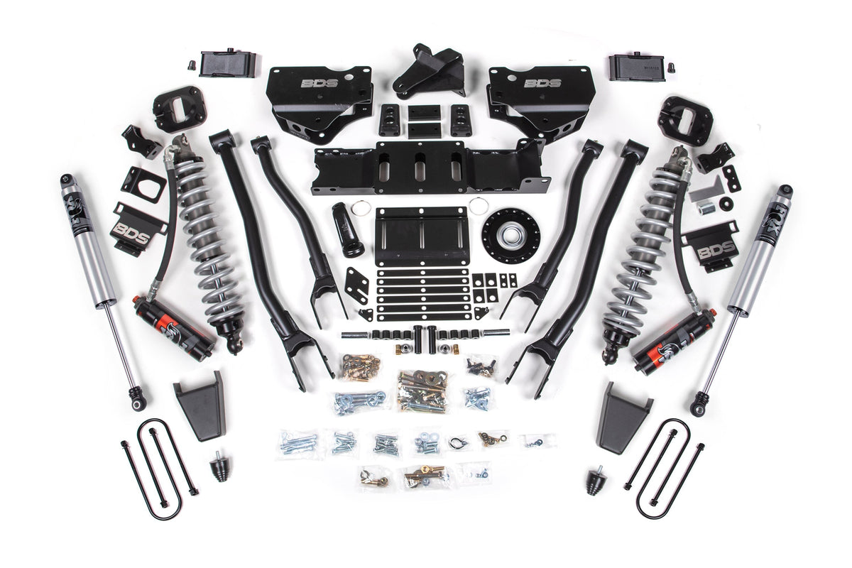 25-26 Ram 3500 (Diesel) 4 Inch 4-Link Suspension Lift Kit W/ Indexing Ring - Coil-Over/Rubber Bump Stop / FOX 2.5 Performance Series HTO / 2 Inch Block Kit With Overload