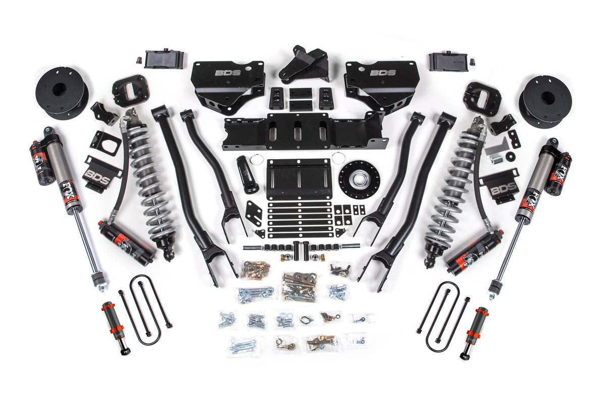 25-26 Ram 3500 (Diesel) 4 Inch 4-Link Suspension Lift Kit W/ Indexing Ring - Coil-Over/FOX 2.0 Hydro Bump Stop / FOX 2.5 Performance Elite / 3 Inch Block Kit with OE Air Assist