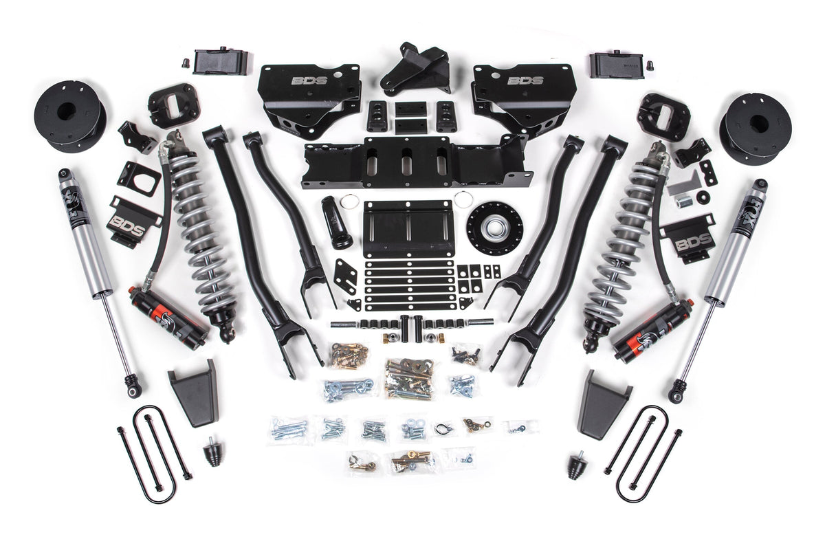 25-26 Ram 3500 (Diesel) 4 Inch 4-Link Suspension Lift Kit W/ Indexing Ring - Coil-Over/Rubber Bump Stop / FOX 2.5 Performance Series HTO / 3 Inch Block Kit with OE Air Assist