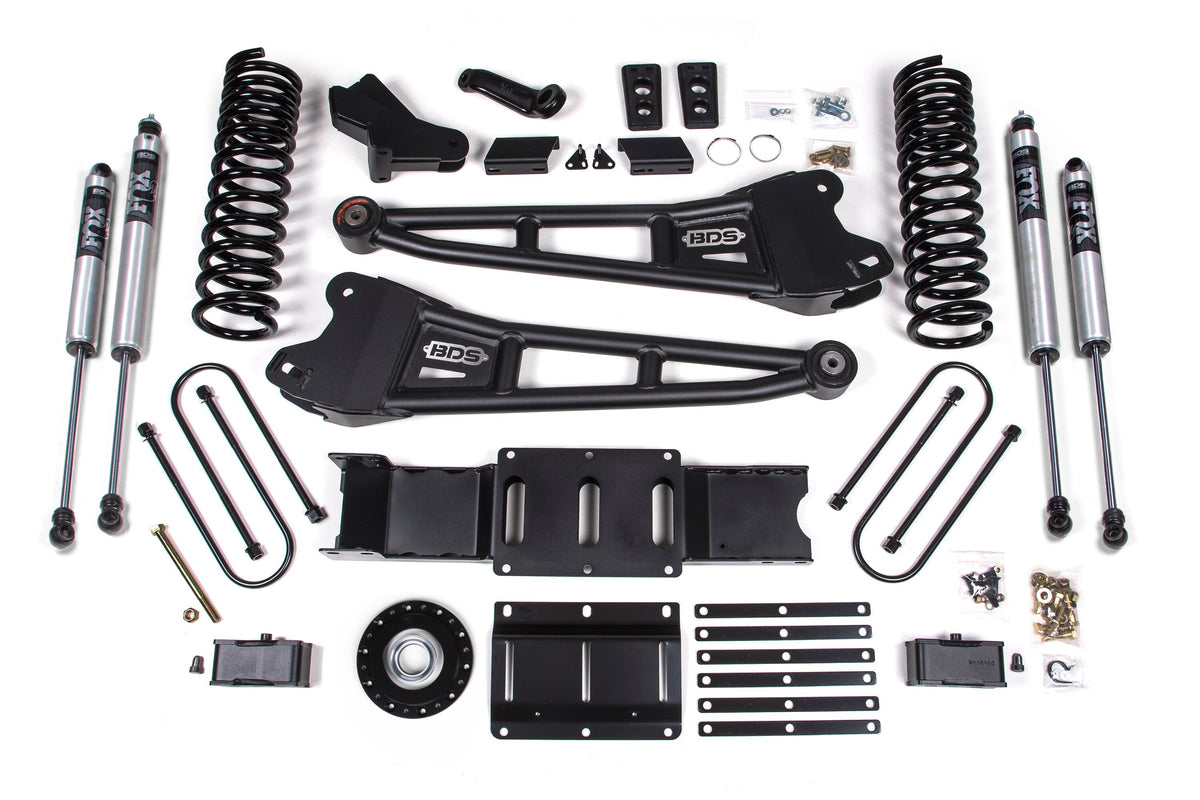 25-26 Ram 3500 (Diesel) 4 Inch Radius Arm Suspension Lift Kit W/ Indexing Ring - Coil Spring/Bump Stop Extension / FOX 2.0 Performance Series / 2 Inch Block Kit Without Overload