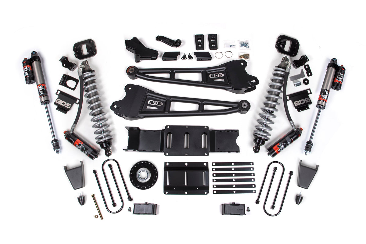 25-26 Ram 3500 (Diesel) 4 Inch Radius Arm Suspension Lift Kit W/ Indexing Ring - Coil-Over/Rubber Bump Stop / FOX 2.5 Performance Elite / 2 Inch Block Kit With Overload