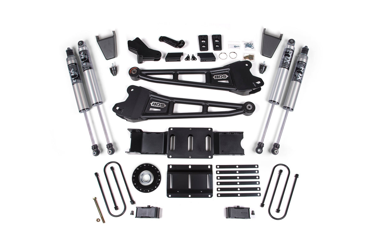 25-26 Ram 3500 (Diesel) 4 Inch Radius Arm Suspension Lift Kit W/ Indexing Ring - Coil-Over/Rubber Bump Stop / FOX 2.5 Performance Series HTO / 2 Inch Block Kit With Overload