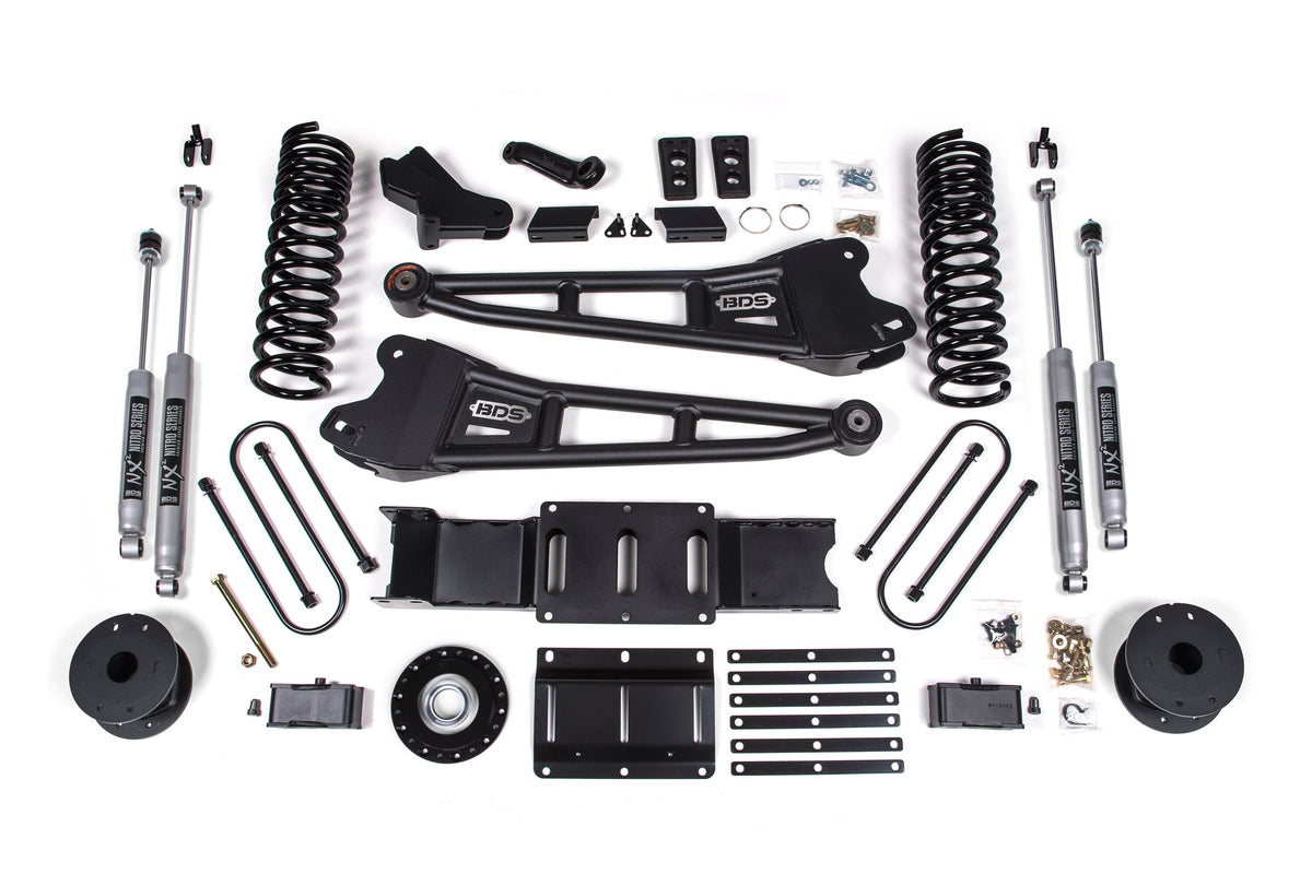 25-26 Ram 3500 (Diesel) 4 Inch Radius Arm Suspension Lift Kit W/ Indexing Ring - Coil Spring/Bump Stop Extension / NX2 Nitro Series / 3 Inch Block Kit with OE Air Assist