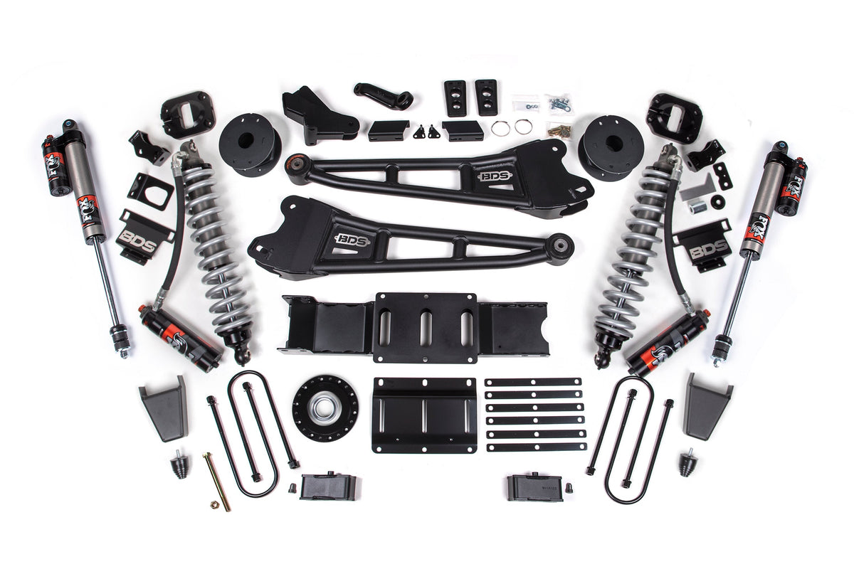 25-26 Ram 3500 (Diesel) 4 Inch Radius Arm Suspension Lift Kit W/ Indexing Ring - Coil-Over/Rubber Bump Stop / FOX 2.5 Performance Elite / 3 Inch Block Kit with OE Air Assist