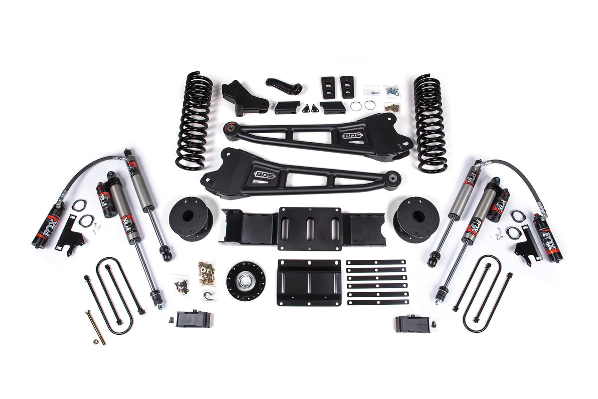 25-26 Ram 3500 (Gas) 4 Inch Radius Arm Suspension Lift Kit W/ Indexing Ring - 3 Inch Block Kit with OE Air Assist / FOX 2.5 Performance Elite