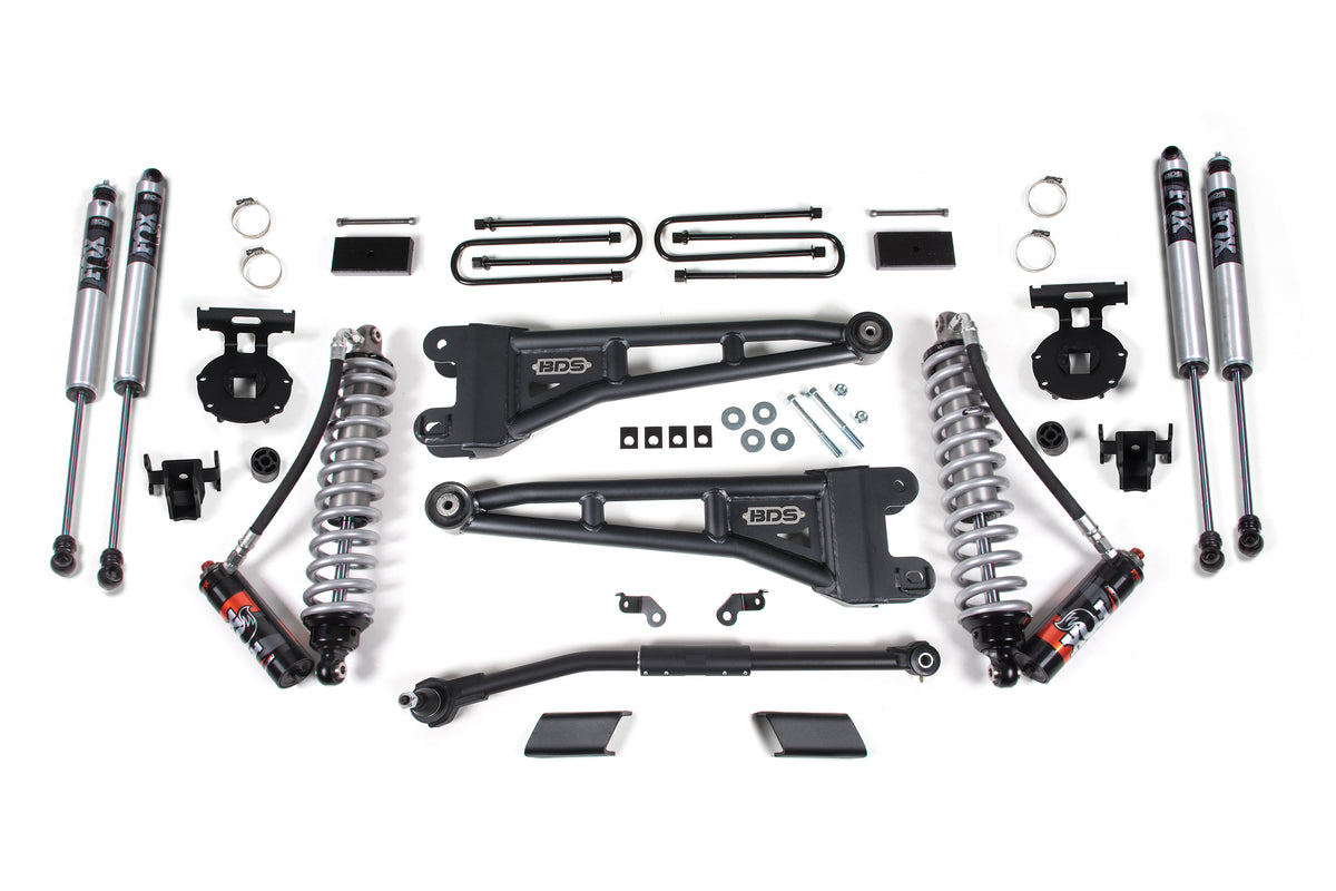 23-26 Ford F-250/F-350 4WD 3 Inch Radius Arm Suspension Lift Kit, 1 Inch Rear Lift, Block - FOX 2.0 Performance Series