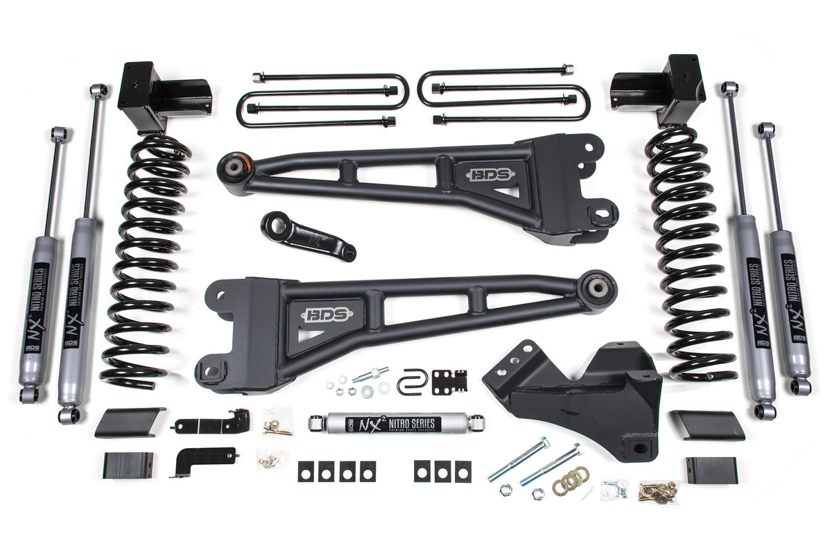 5 Inch Lift Kit w/ Radius Arm Ford F250/F350 Super Duty 23-24 4WD Diesel - 5 Inch Block Kit With Overload / NX2 Nitro Series