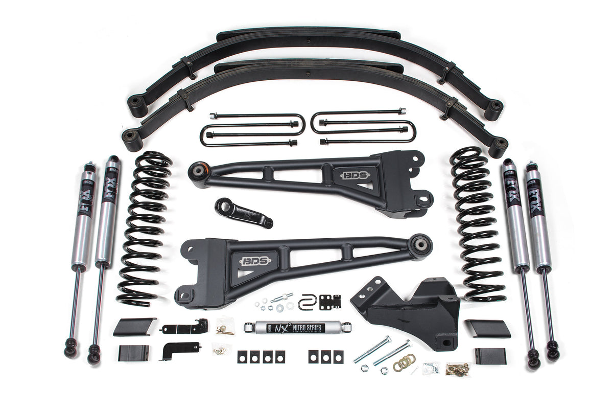 5 Inch Lift Kit w/ Radius Arm Ford F250/F350 Super Duty 23-24 4WD Diesel - Leaf Springs / FOX 2.0 Performance Series