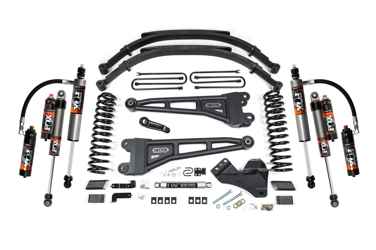 5 Inch Lift Kit w/ Radius Arm Ford F250/F350 Super Duty 23-24 4WD Diesel - Leaf Springs / FOX 2.5 Performance Elite