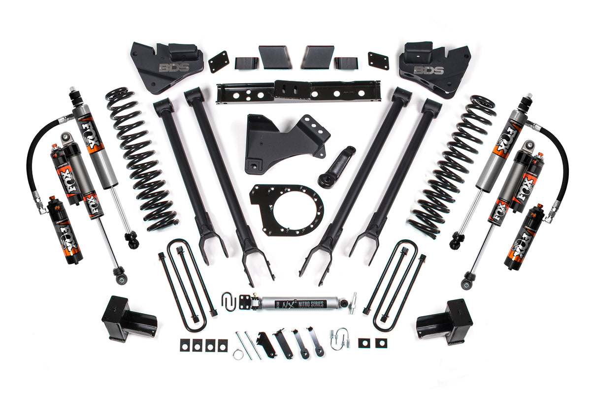 6 Inch Lift Kit w/ 4-Link Ford F350 Super Duty DRW 20-22 4WD Diesel - FOX 2.5 Performance Elite