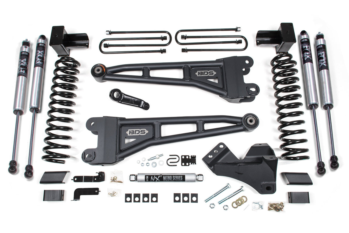 5 Inch Lift Kit w/ Radius Arm Ford F250/F350 Super Duty 23-24 4WD Diesel - 5 Inch Block Kit Without Overload / FOX 2.0 Performance Series