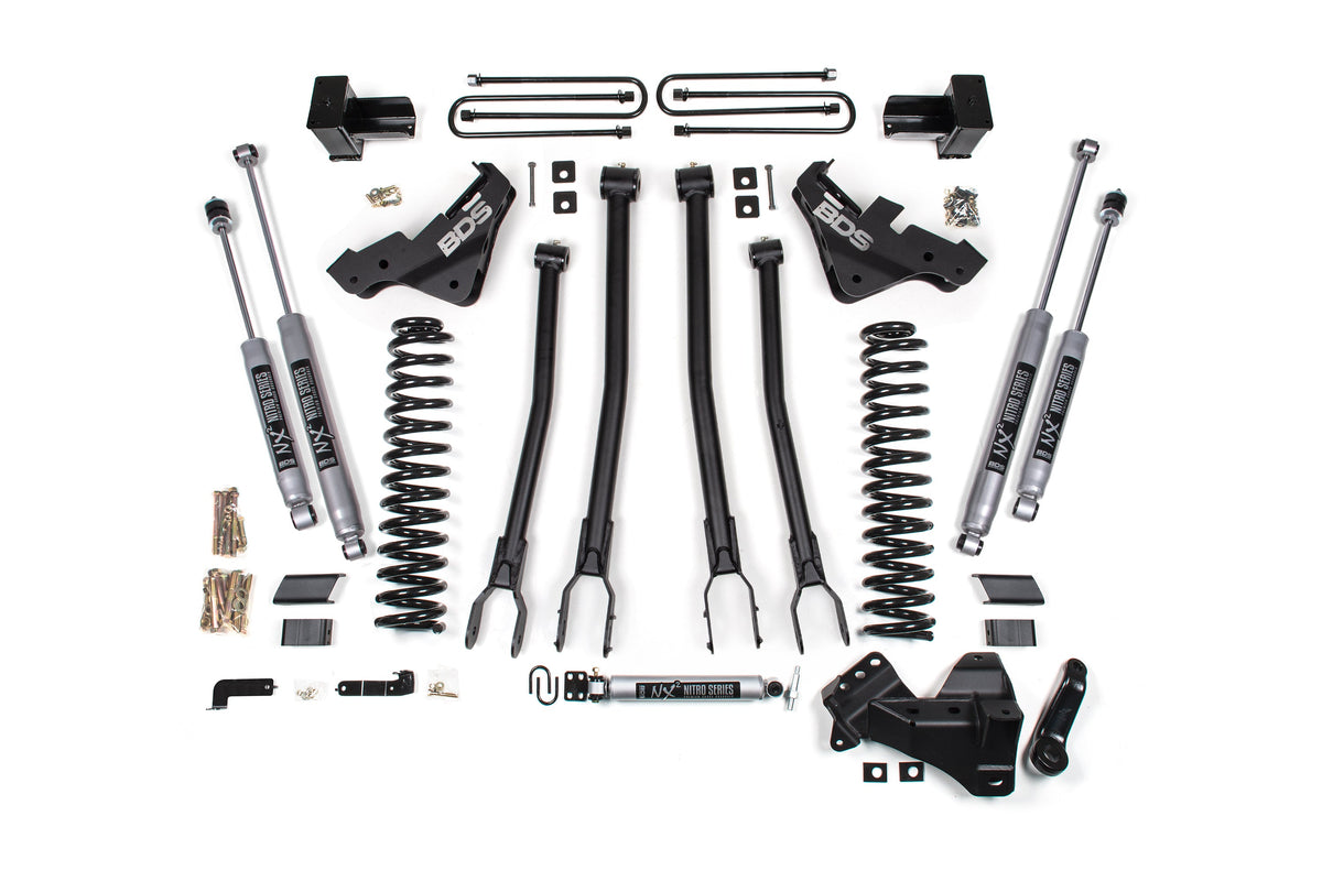 23-26 Ford F-250/F-350 4WD 5 Inch 4-Link Suspension Lift Kit, Gas - 3 Inch Block Kit With Overload / FOX 2.5 Performance Series HTO