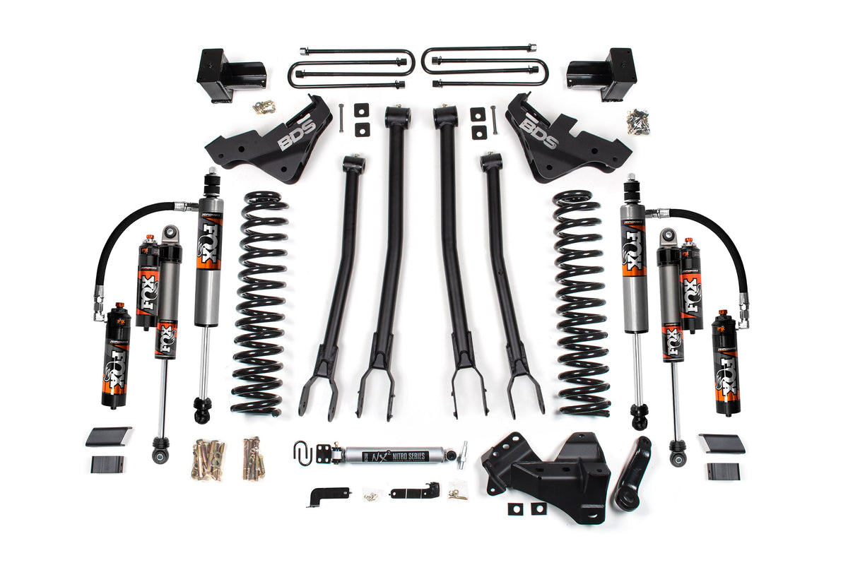 23-26 Ford F-250/F-350 4WD 5 Inch 4-Link Suspension Lift Kit, Diesel - Leaf Springs / FOX 2.5 Performance Series HTO