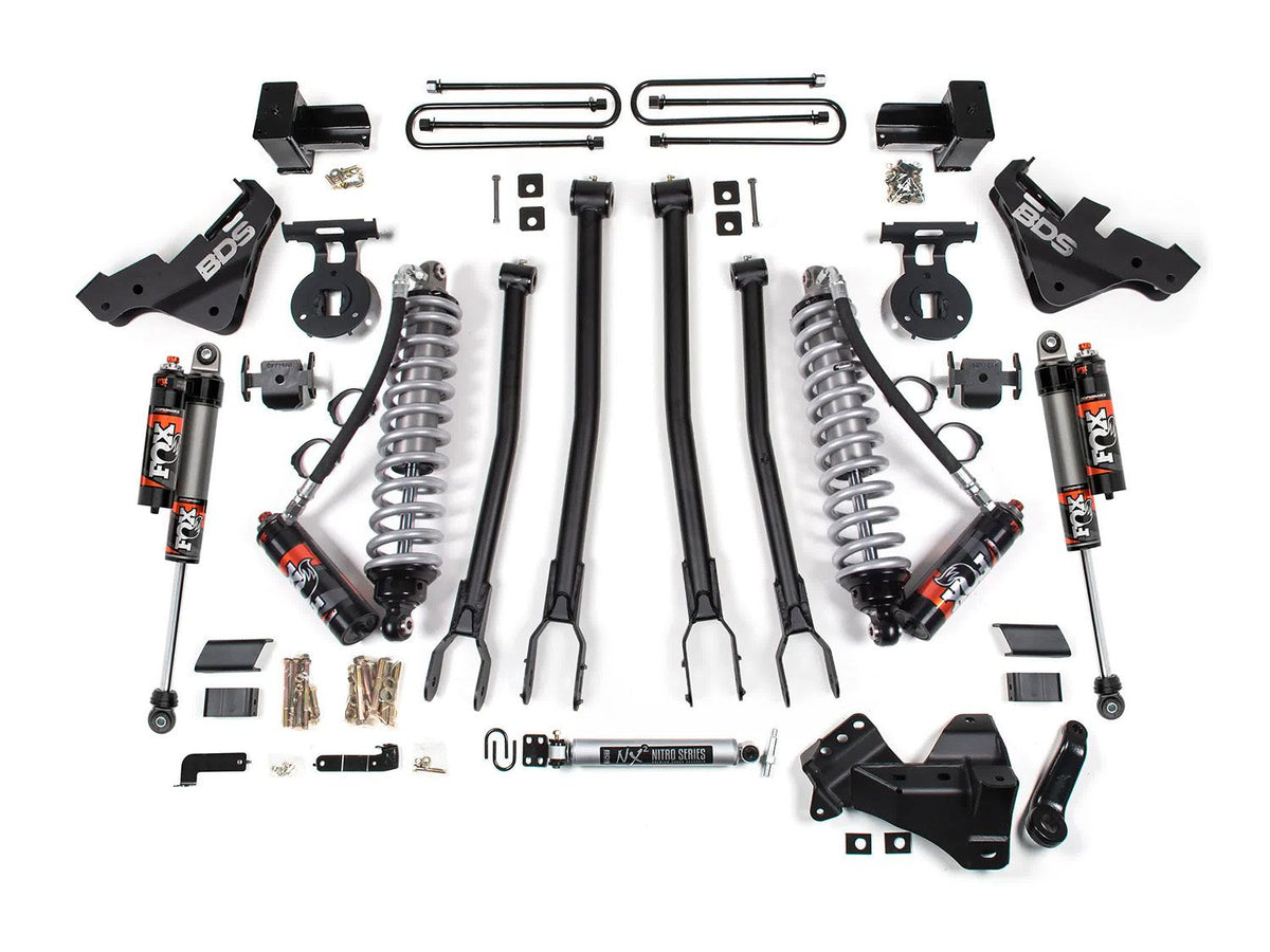 23-26 Ford F-350 Super Duty 4WD 5 Inch 4-Link Suspension Lift Kit, 2 Inch Rear, Block, Diesel, DRW - Fox 2.5 Performance Elite Series C/O Front, Fox 2.5 Performance Elite Series Rear